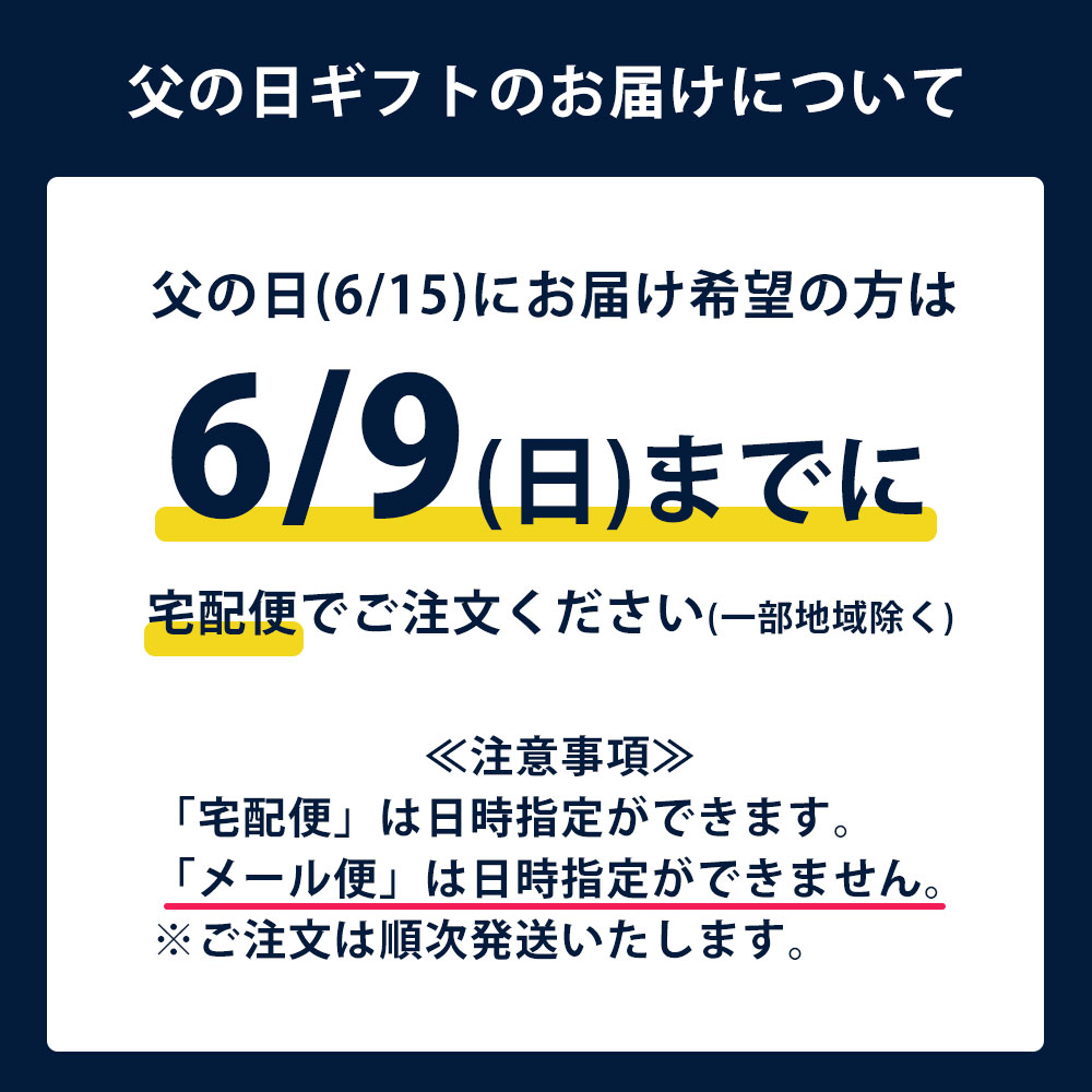 父の日ギフトのお届けに関して。